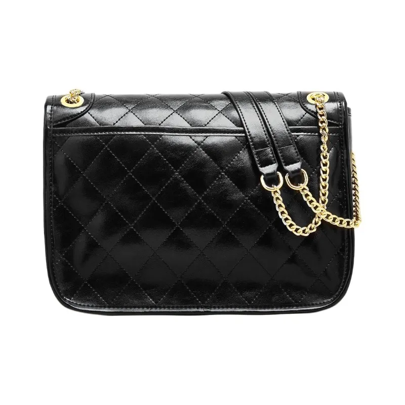 Marino Orlandi Synthetic Leather With Cow Leather Small Square Bag Shoulder Bag Women's Black/White-4