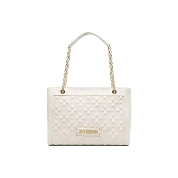 LOVE MOSCHINO Polyurethane Tote Bag Shopping Bag Shoulder Bag Handbag Women's Beige