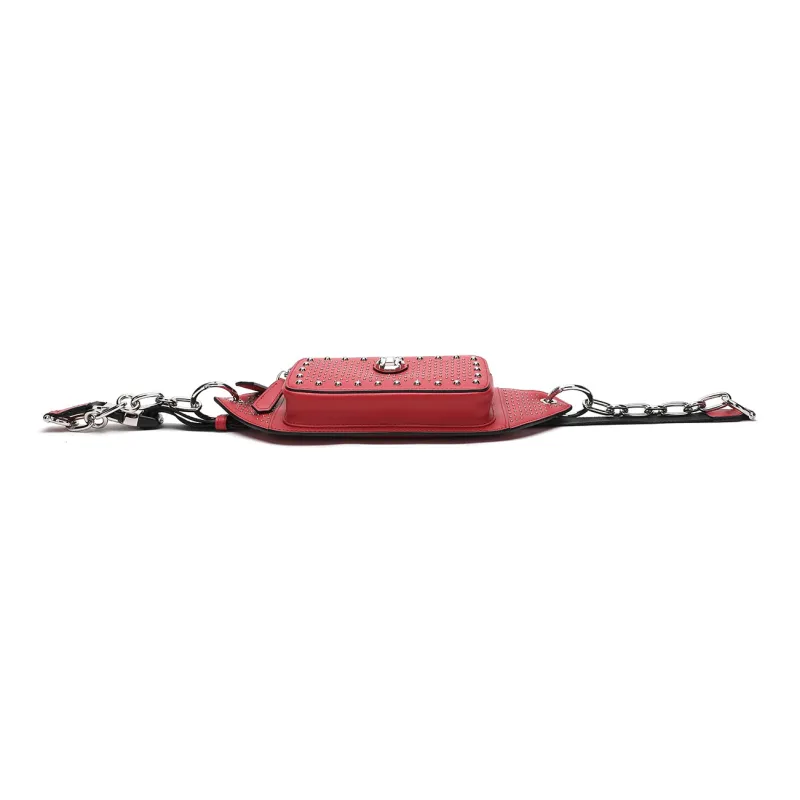 Miguel Vieira Cow Leather Crossbody Bag Small Size Women's Blue/Red/White-11