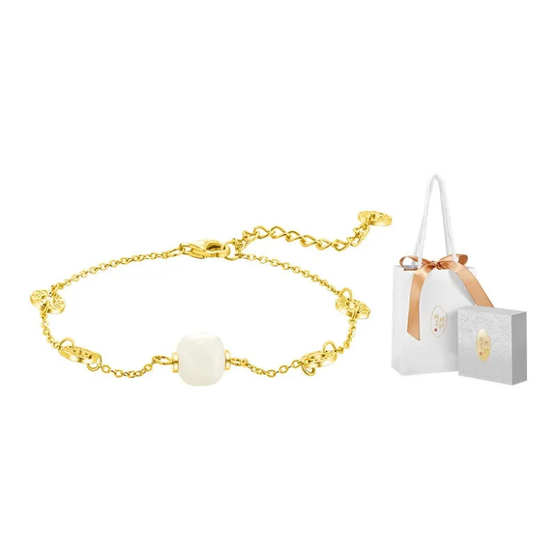 MAMADESHOUHU Bracelets Pale Greenish White Jade Women's-2