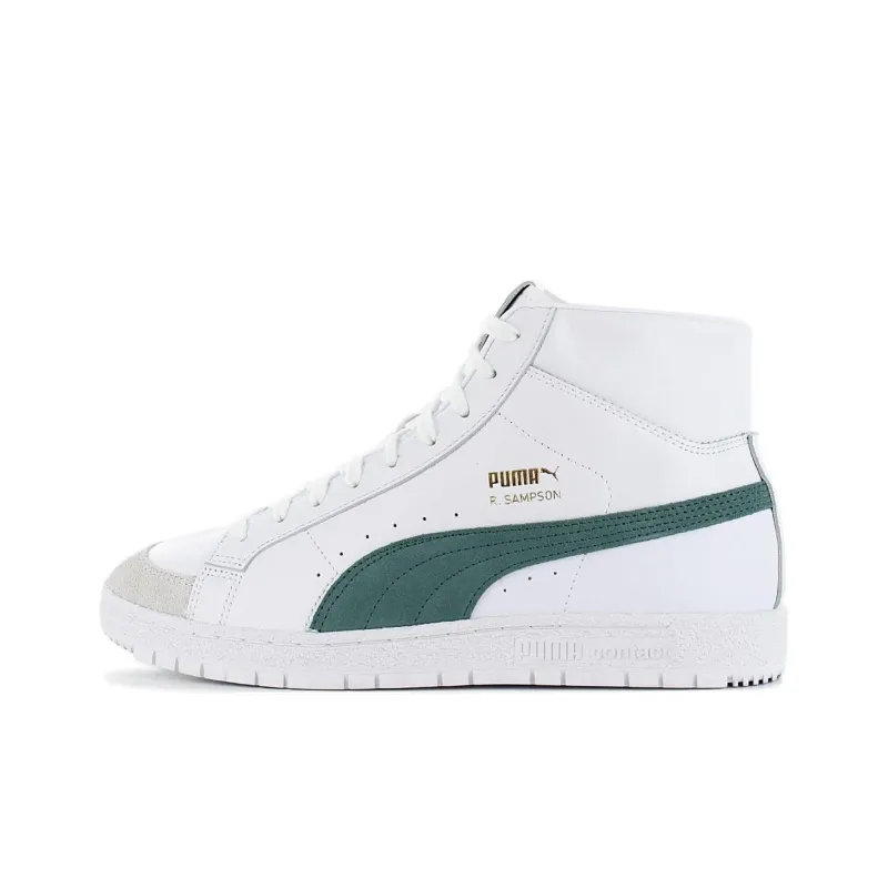 PUMA Ralph Sampson 70 Mid Archive Anti-Slip Wear-Resistant Mid-Top Skateboard Shoes Unisex White-0