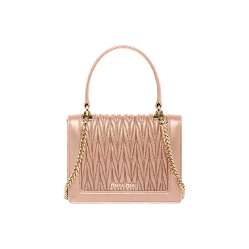 MIU MIU Soft Sheep Leather Handbag Shoulder Bag Crossbody Bag Women's Egg White Stone Color-2