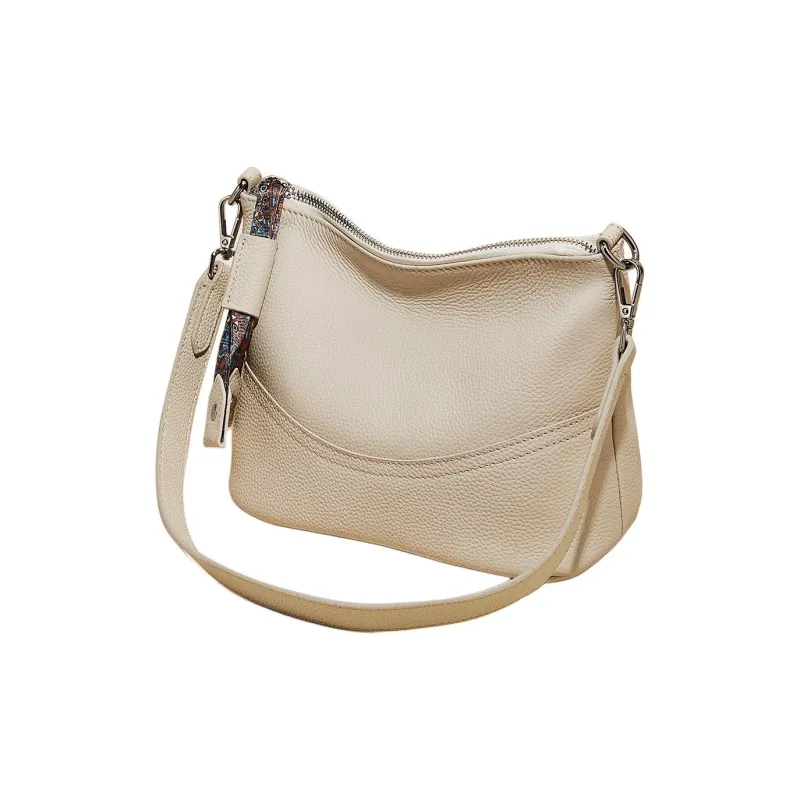 Marino Orlandi Cow Leather Bonded Synthetic Leather Shoulder Bag Bucket Mom Bag Large Size Women's Black/White/Gray-7