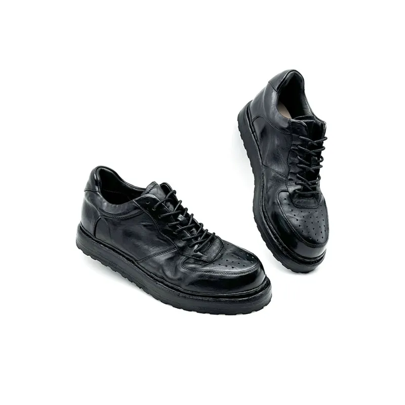 FOR YOU Handcrafted Manufacturing Men's Casual Shoes Men's Elegant Black Luxury-2