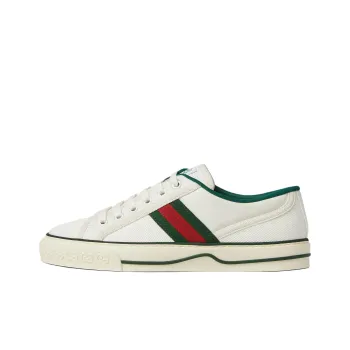 GUCCI Tennis 1977 Low Top Skateboard Shoes Women's White Green