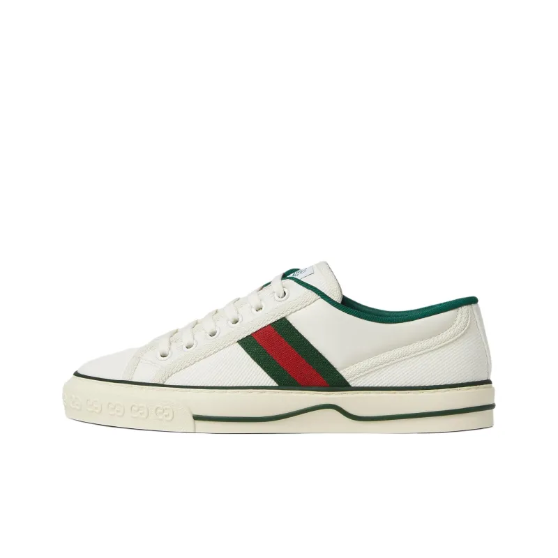 GUCCI Tennis 1977 Low Top Skateboard Shoes Women's White Green-0