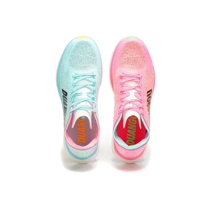 DUANGOU Running Shoes Unisex Low Top Pink Green/Blue Yellow-3