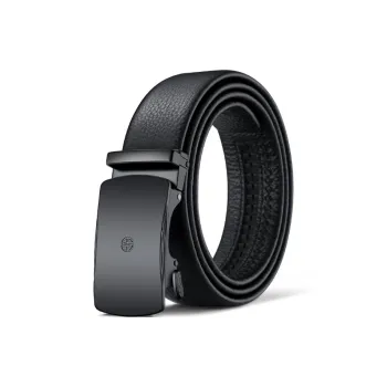 AOKANG Second Layer Leather Belts Men's Black Width 3.5cm