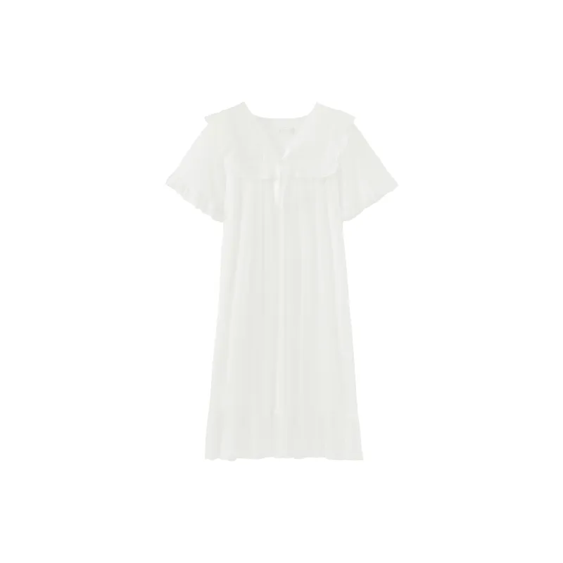 CAIHENGTONG Nightgown Women's White-0