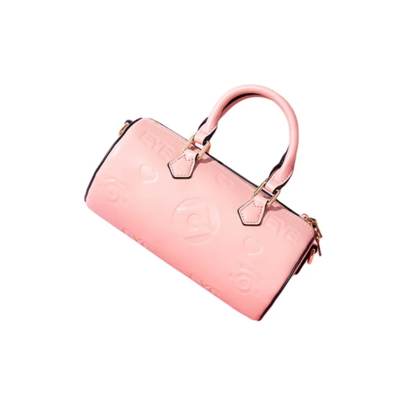 MINIONS Imitation Leather Girlish Heart Small Round Bag One Shoulder Handbag Small Size Unisex Pink-3
