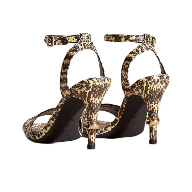 COACH Regina Strap Sandals 7.8cm Women's Yellow Black-3