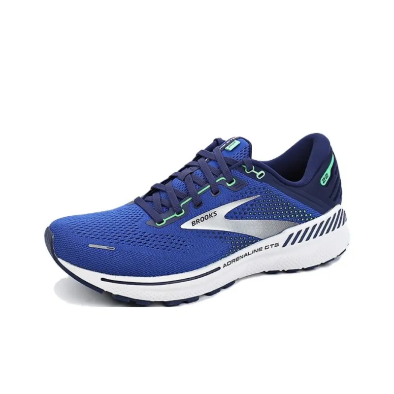 Brooks Adrenaline GTS Slip Resistant Low Top Running Shoes Men's Blue White-1
