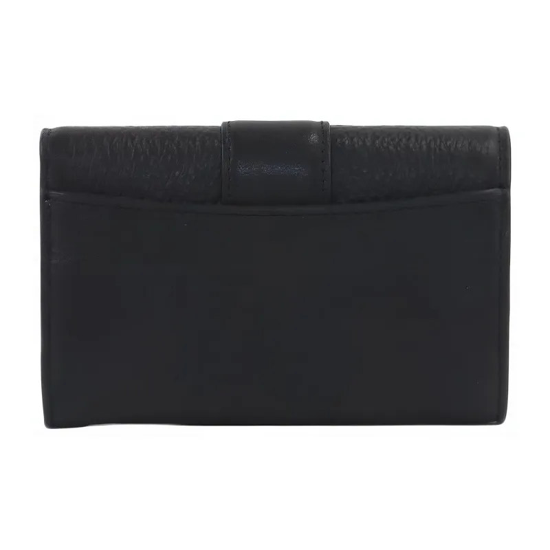 COACH Grace Refined Pebbled Leather With Smooth Leather Accents Clutches Wallets Medium Size Women's Black-4