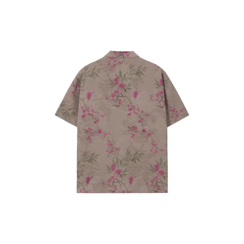 UNVESNO T Shirts Women's Chinese Style Sand Cherry-1