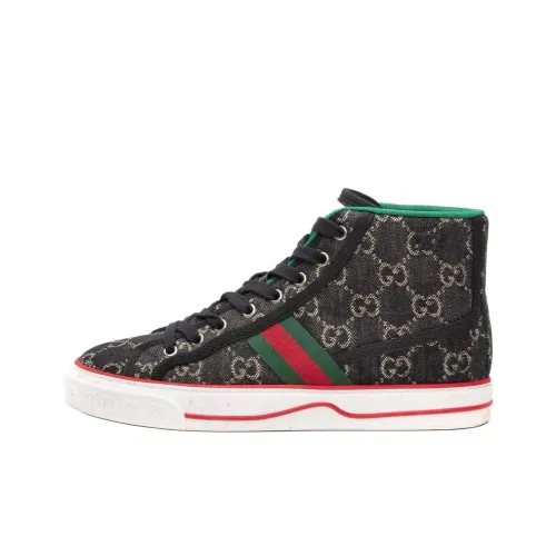 GUCCI Tennis 1977 Canvas Shoes Women's High-Top Black