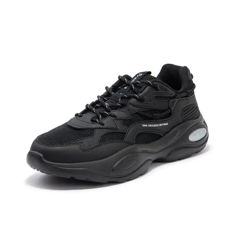 361° Abrasion Resistant Breathable Low Top Chunky Sneakers Men's Obsidian Black-1