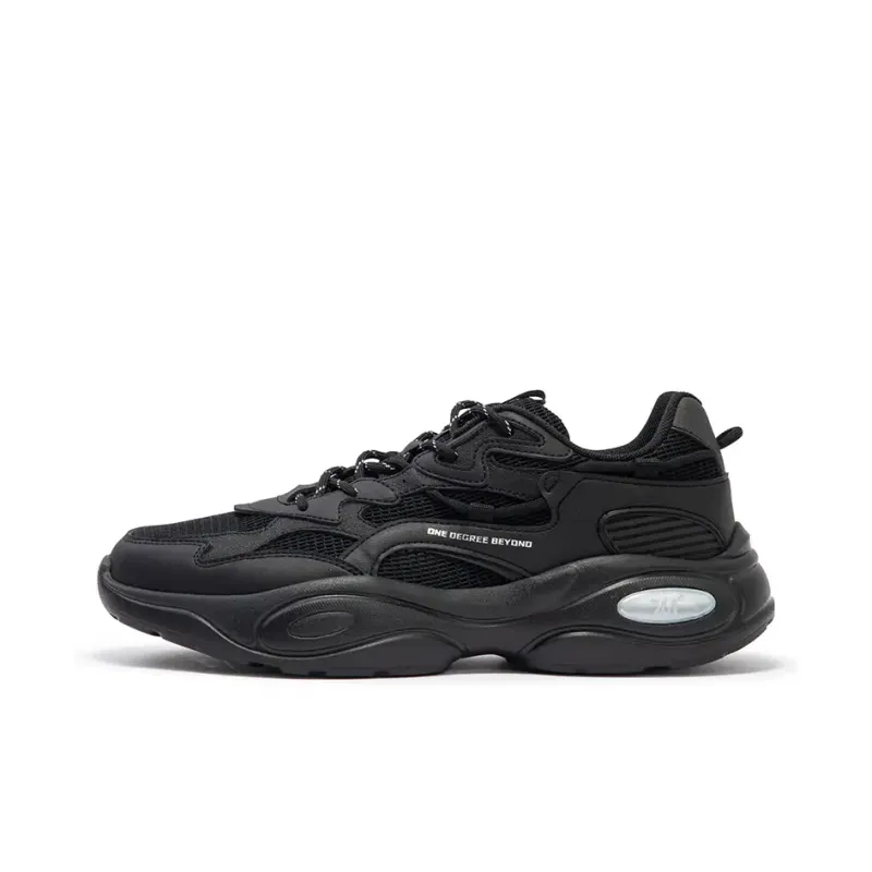 361° Abrasion Resistant Breathable Low Top Chunky Sneakers Men's Obsidian Black-0