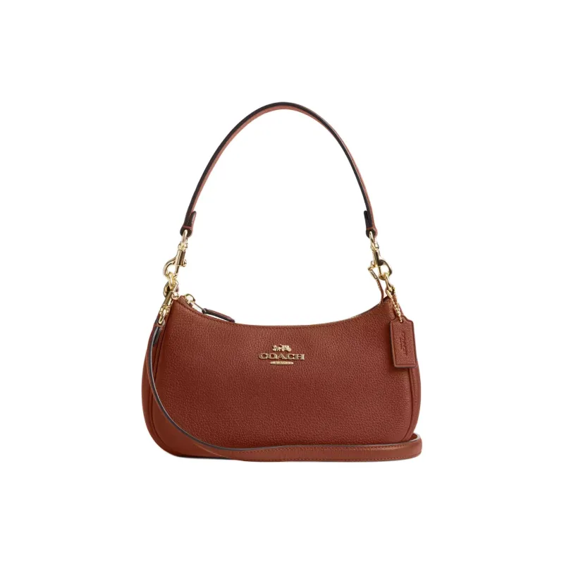 COACH Teri Leather Portable Crossbody Bag, Shoulder Bag Medium Size Women's Rosewood-0