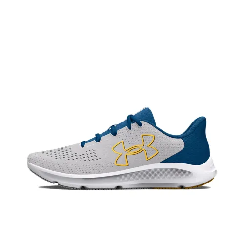 Under Armour Charged Pursuit 3 Running Shoes Unisex Low-Top Gray Blue Gold