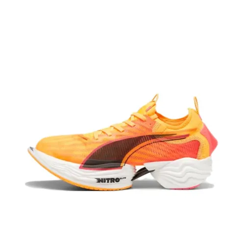 PUMA Fast-R Nitro Elite Running Shoes Men Low-Top Sunflow/Sunset Glow/PUMA White