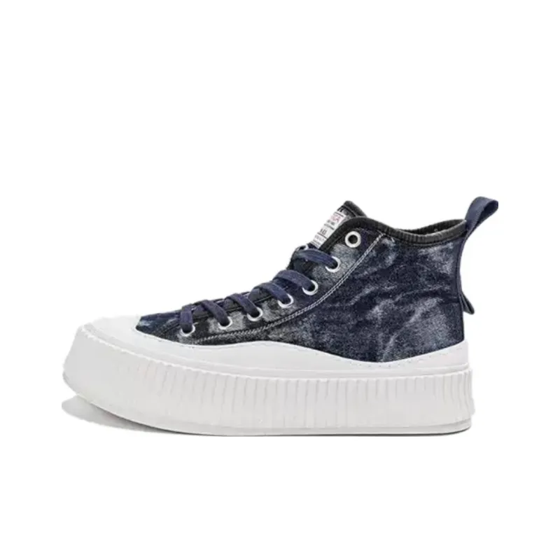 NAUTICA Breathable Height Increasing Abrasion Resistant High Top Canvas Shoes Men's Black Blue-0