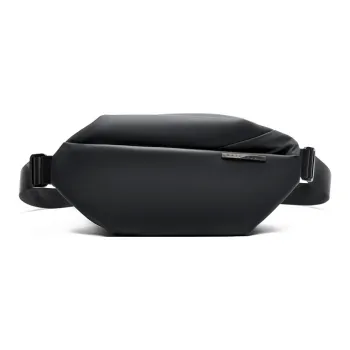 MOYYI PVC Sling Bags Crossbody Bags Large Size Men's Black