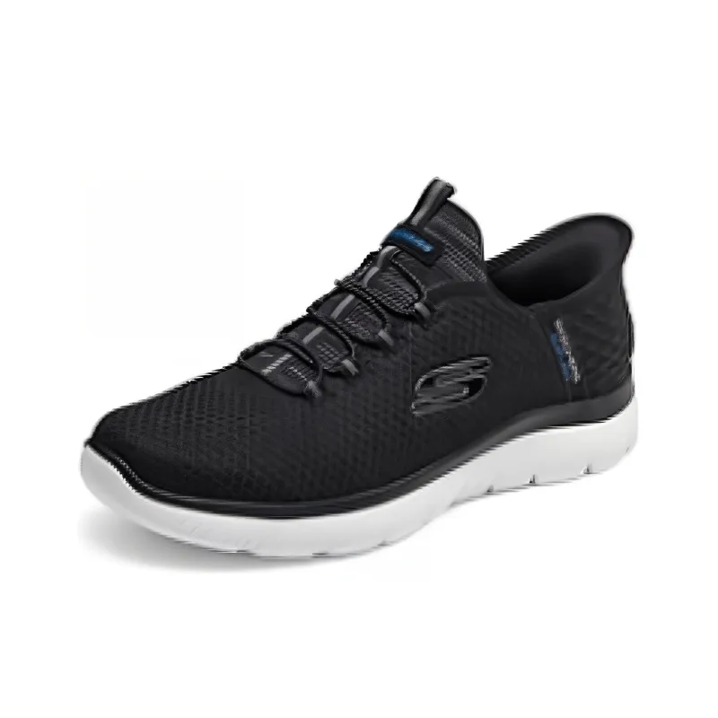 Skechers Sport Cushioned Wear Resistant Breathable Low Top Casual Shoes Men's Black White-2