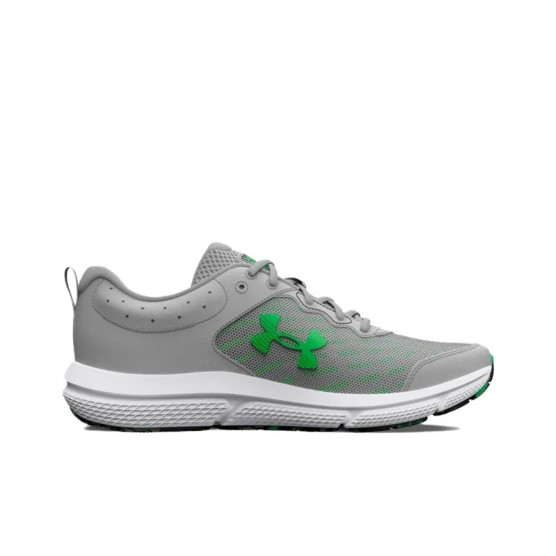 Under Armour Charged Assert 10 Abrasion Resistant Breathable Low Top Running Shoes Men's Gray Green-1