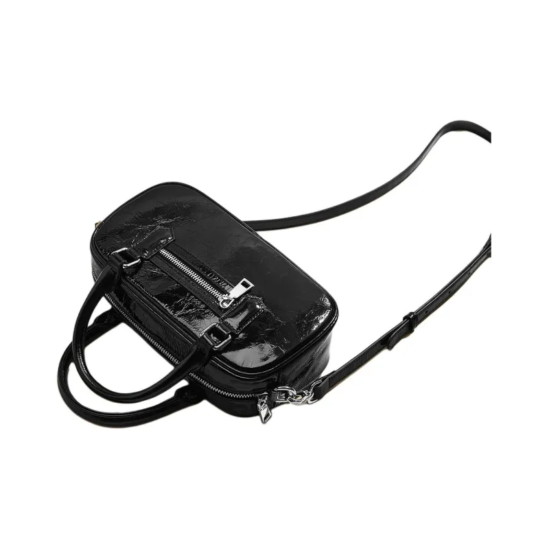 Marino Orlandi Cow Leather Handbag Regular Women's Black/Silver-1