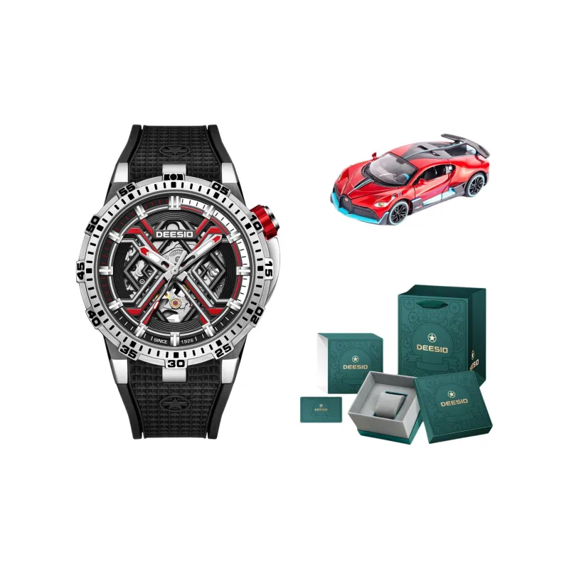 DEESIO Xingji Gate Collection Automatic Mechanical Movement Rubber Strap Watch Men's Watches Cut Out Dial-0