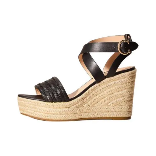COACH Isabela Strap Sandals 10cm Women's Black