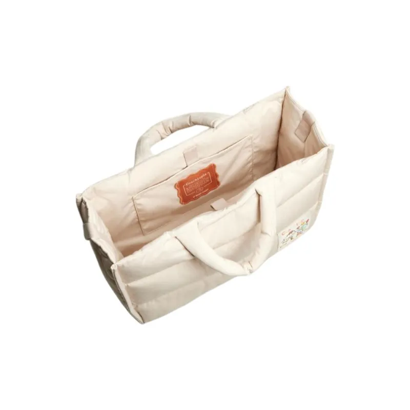 COACH Recycled Polyester Tote Bag, Shopping Bag, Handbag Tubas Unisex Cloud White-3
