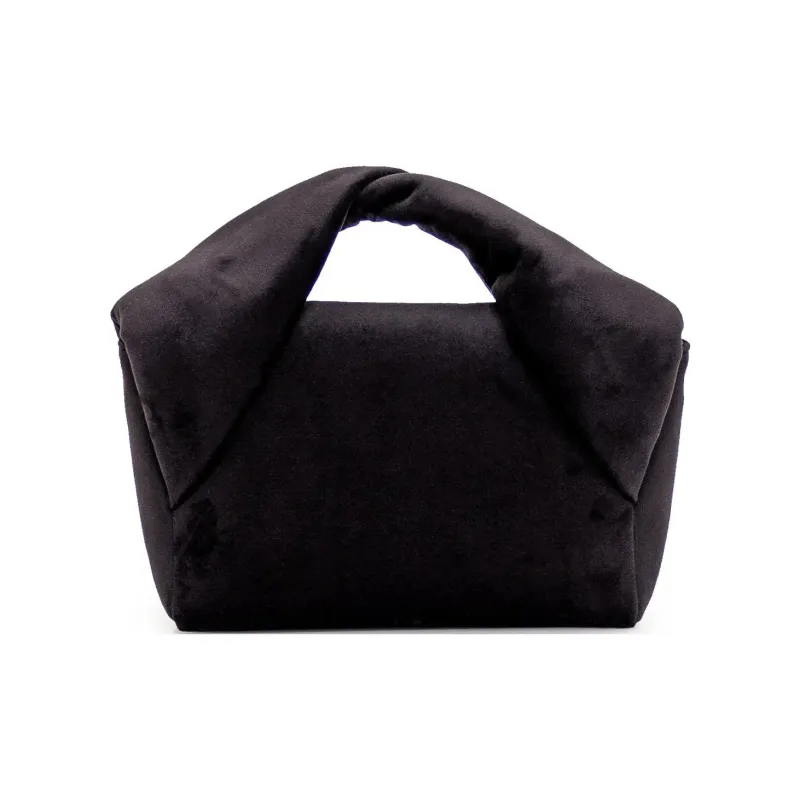 JW Anderson Logo Detailed Midi Velvet Handbag-3