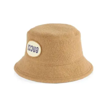 GUCCI Cotton Bucket Hats Unisex Apricot