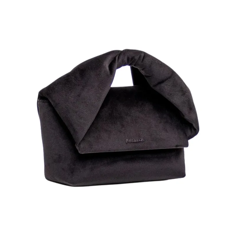 JW Anderson Logo Detailed Midi Velvet Handbag-2
