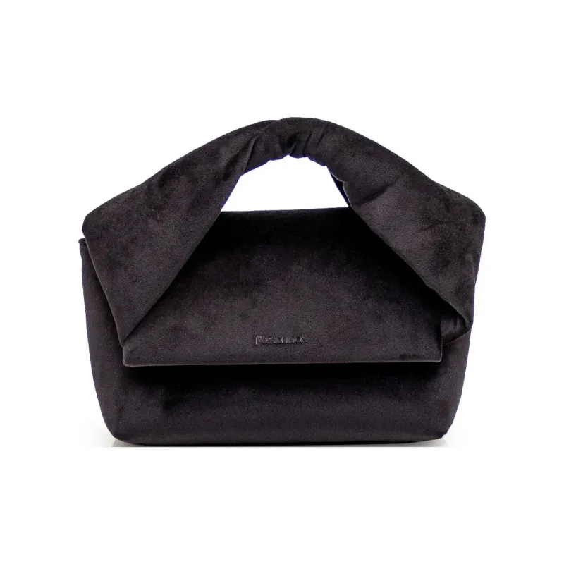 JW Anderson Logo Detailed Midi Velvet Handbag-0