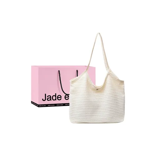 Jade En Plus Canvas Handbag, Shoulder Bag Medium Size Women's White