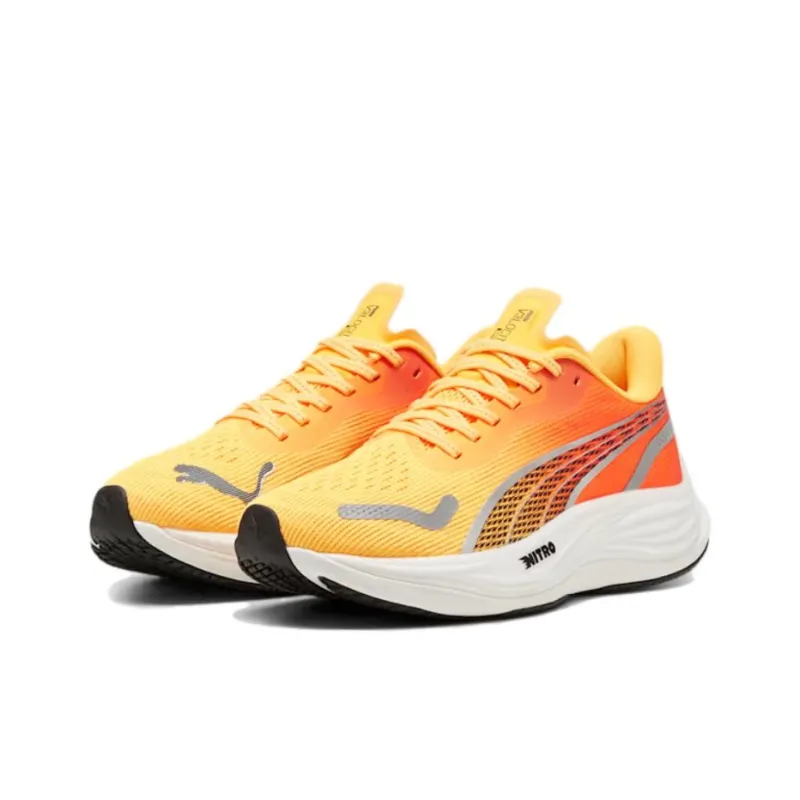 PUMA Velocity Nitro 3 Anti Slip Wear Resistant Low Top Long Distance Running Shoes Women's Yellow Orange-2