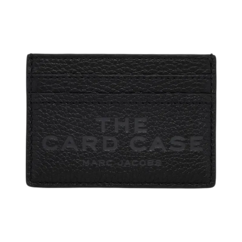 MARC JACOBS Grained Leather Card Holder Women's Black-0