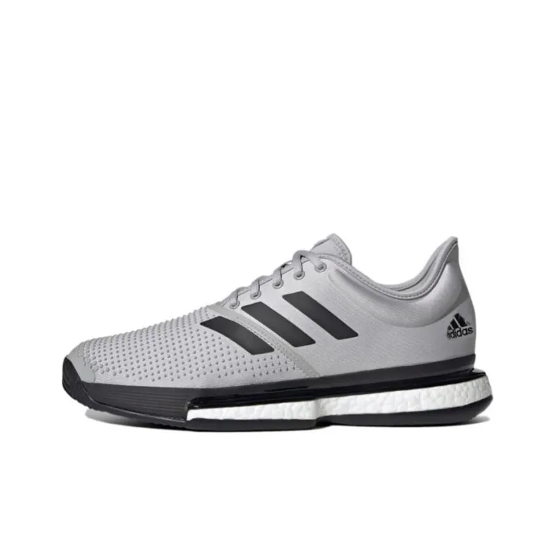 Adidas Solecourt Parley Wear Resistant Low Top Tennis Shoes Men's Gray-0