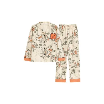Qiao Ni Tong Pajama Set Women's Beige