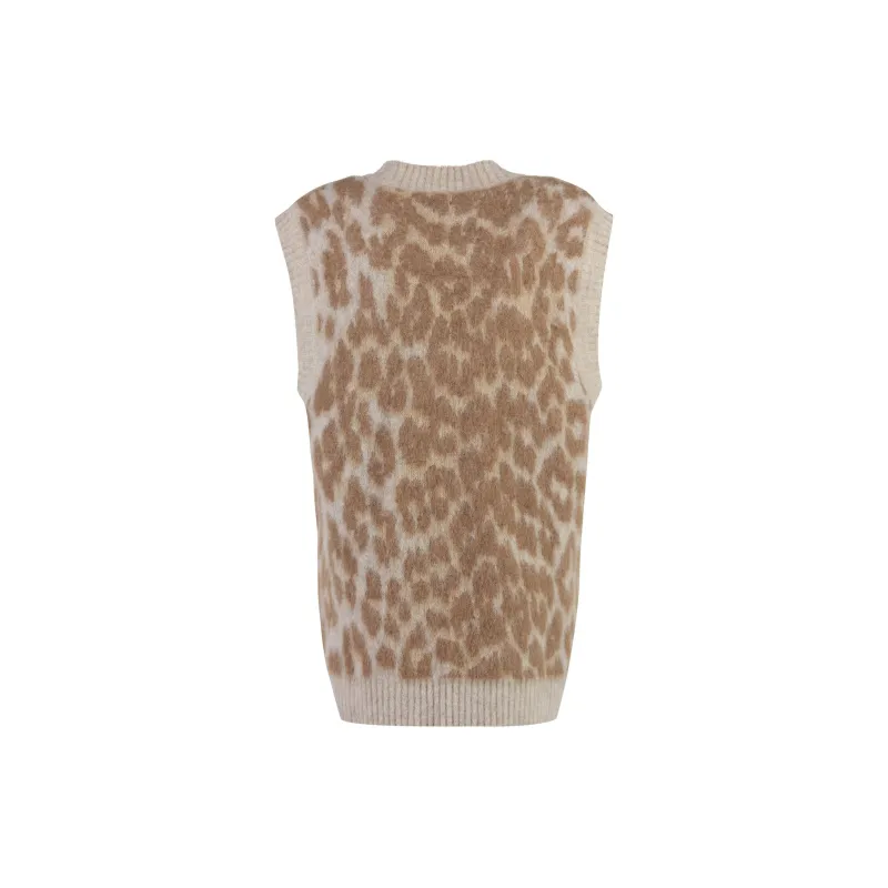 GANNI Leopard jacquard Vest-1