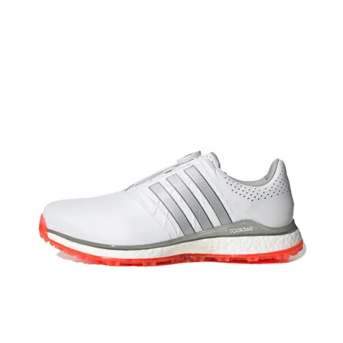 Adidas Tour360 Golf Shoes Men Low-Top White/Silver/Red