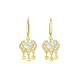 Auspicious Clouds Ruyi Peaceful Lock Hoop Earrings