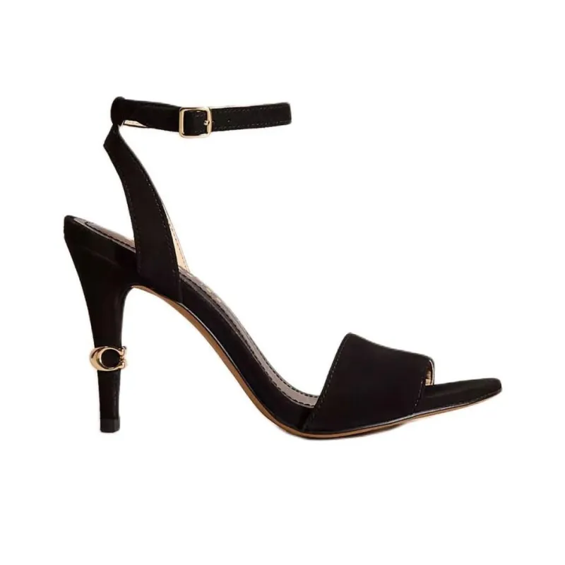 COACH Regina Strap Sandals 9cm Women's Black-1