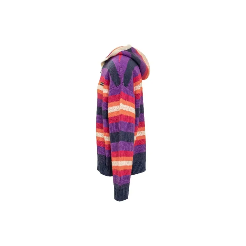 BLUEMARBLE Logo patch Striped Zip up Hoodie-2