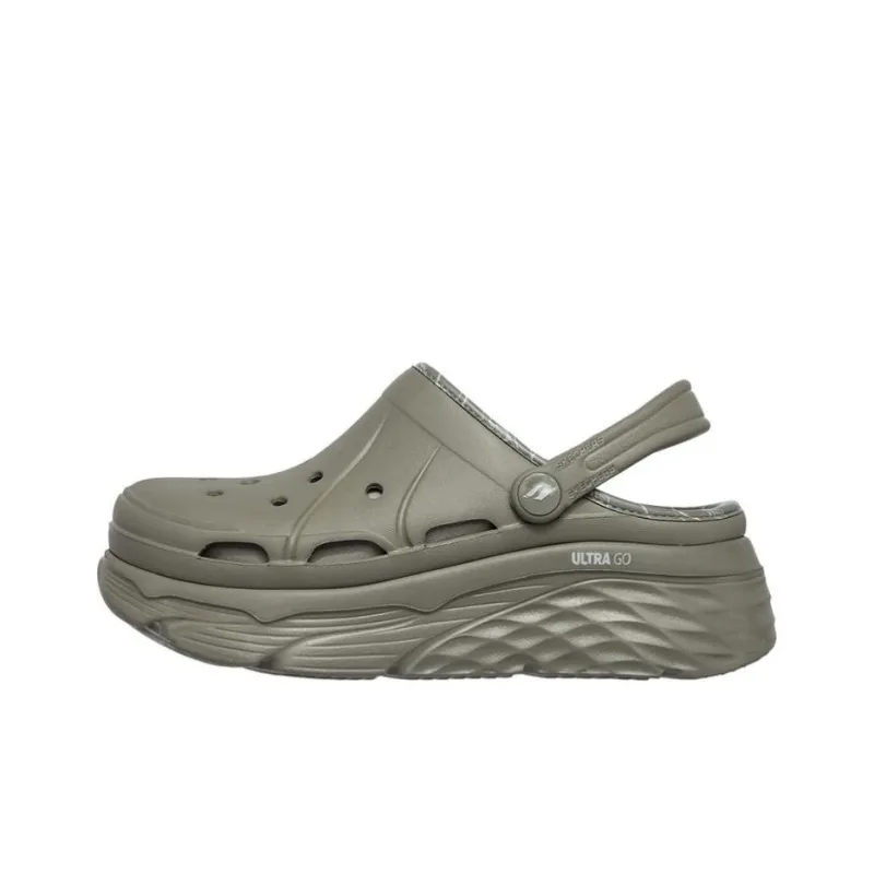 Skechers Max Cushioning Rubber Sole Slip Resistant Slide Slippers Women's Green-0