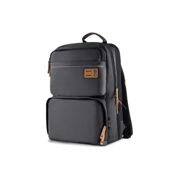 ECHOLAC Nylon Backpack Large Size Unisex Black/Army Green/Gray