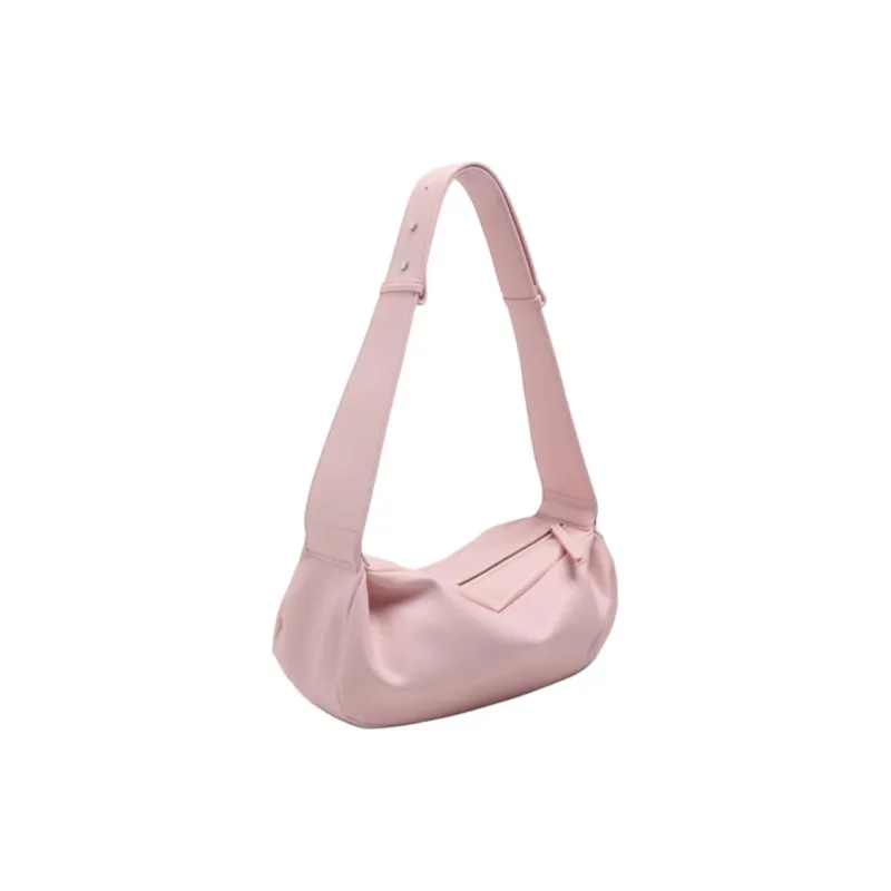 MZ HOUGE PU Soft Leather Dumpling Bag Versatile Shoulder Bag Tubas Women's Pink/Blue/Black/Ecru-0