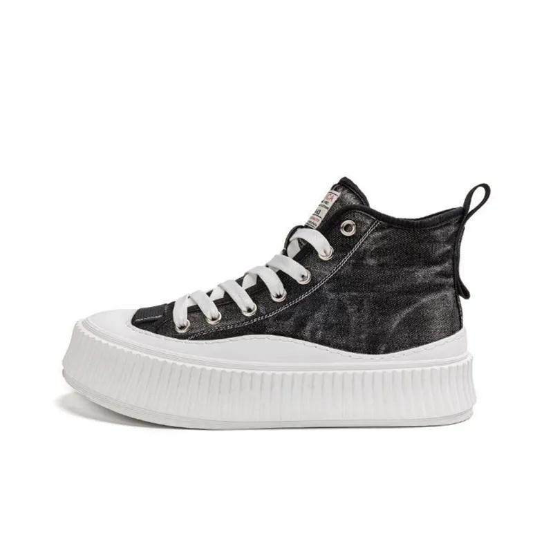 NAUTICA Breathable Height Increasing Abrasion Resistant High Top Canvas Shoes Men's Black Blue-5